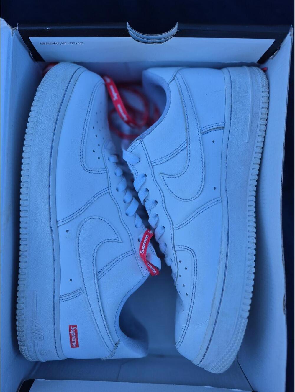 Nike Air Force 1 Supreme Collab White Size 10 M Preowned
